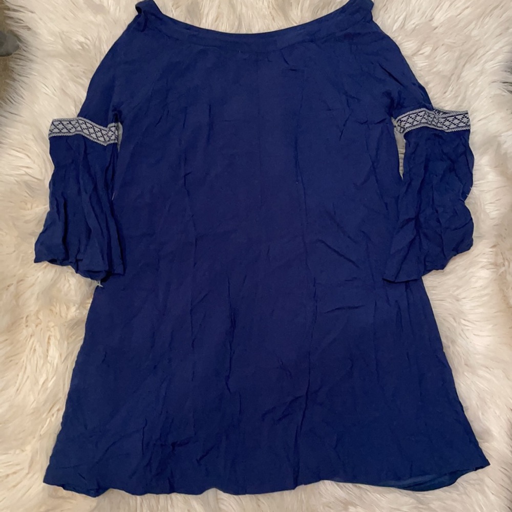 Entro blue bohemian cold shoulder dress - Picture 6 of 6